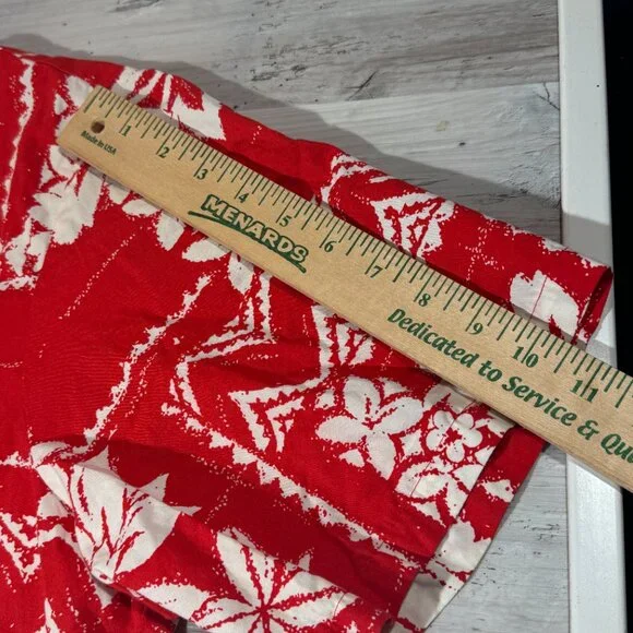 Vintage RJC Shirt Men XL Red Floral Made in USA Hawaiian Holiday Vacation Pocket - Picture 7 of 10